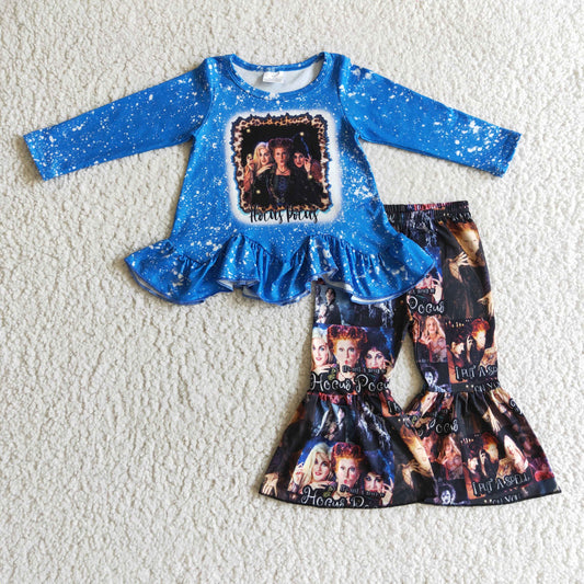 Promotion Halloween Baby Girl Kids Pants Blue Outfit RTS
