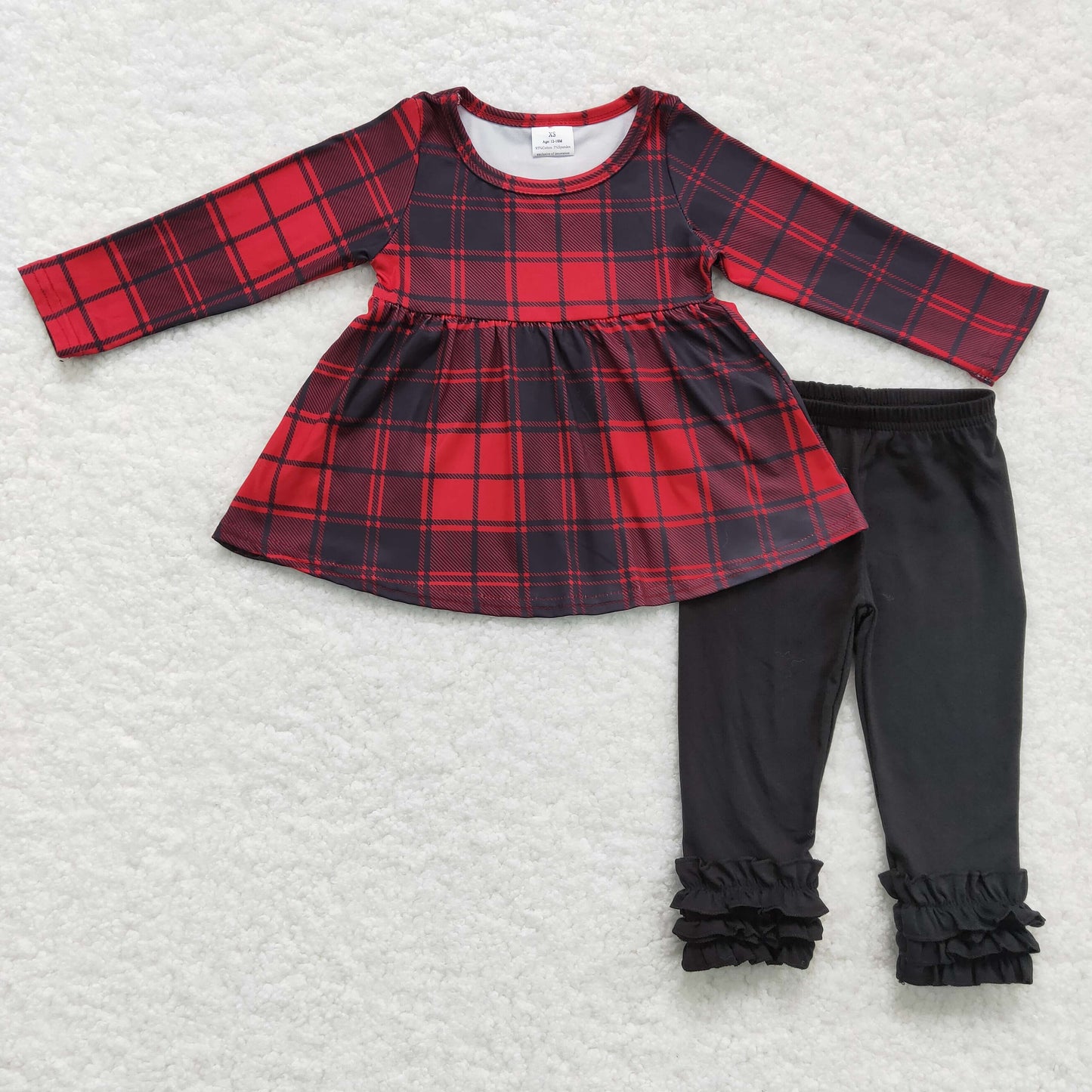 Sibling Baby Girls Kids Long Sleeves Tunic Pants Christmas Sets Clothes RTS