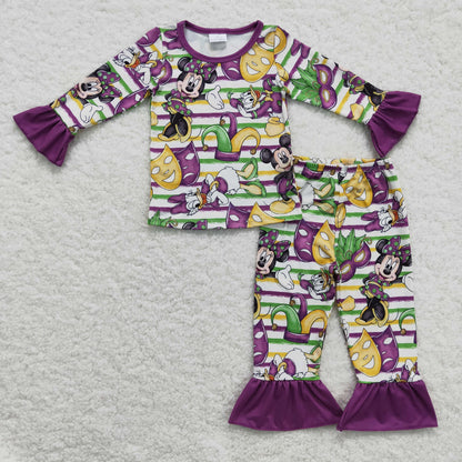 Baby Boy Girl Long Sleeves Sibling Mardi Gras Set Clothes Pajamas