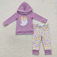Baby Girl Long Sleeves Hoodie Shirt Flower Plaid Leopard Pants Sibling Clothes Set RTS