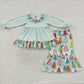 Sibling Baby Girls Kids Long Sleeves Tunic Pants Christmas Sets Clothes RTS