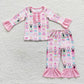 Sibling Baby Girls Long Sleeves  Soldiers Christmas Pink Zipper Romper Dress Set Clothes RTS