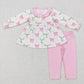 Sibling Baby Girls Kids Long Sleeves Tunic Pants Christmas Sets Clothes RTS