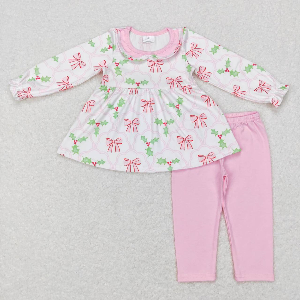 Sibling Baby Girls Kids Long Sleeves Tunic Pants Christmas Sets Clothes RTS
