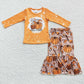 Baby Girl Long Sleeves Pumpkin Flower Shirt Bell Pants Sibling Thanksgiving Fall Outfit RTS