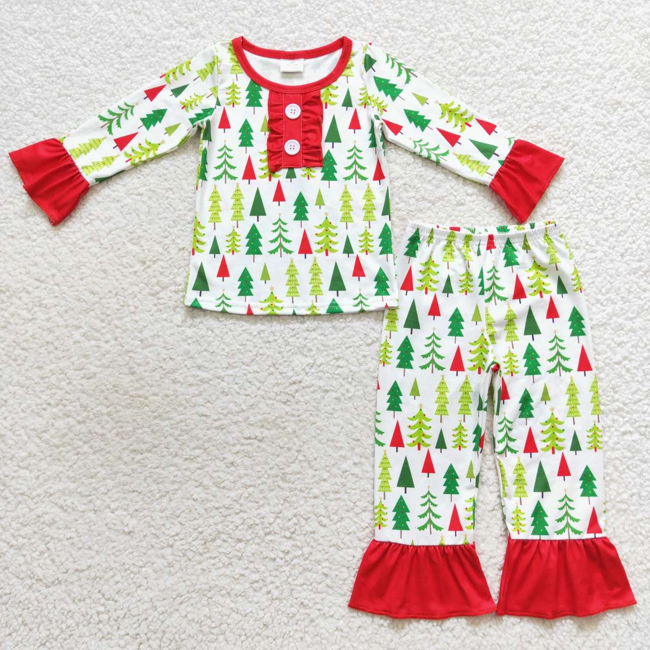Sibling Boys Girls Adult Kids Christmas Trees Family Zipper Rompers Pajamas Sets RTS