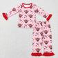 Baby Girl Kids Long Sleeves Valentines Hearts Shirt Pants Sibling Pajamas Clothes Set