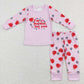 Baby Girl Kids Long Sleeves Valentines Hearts Shirt Pants Sibling Pajamas Clothes Set