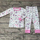 Baby Girl Long Sleeves Birthday Pink Shirt Pants Pajamas Set