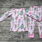 Baby Girl Christmas Cindy Shirt Pants Pajamas Pink Bamboo Set