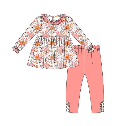 Pre-order Baby Girl Flower Tops Legging Pants Set