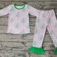 Baby Girl Christmas Pink Tree Shirt Pants Pajamas Bamboo Set