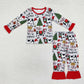 Sibling Boys Girls Kids Christmas Cows Farm Zipper Romper Dress Set Pajamas Clothes RTS