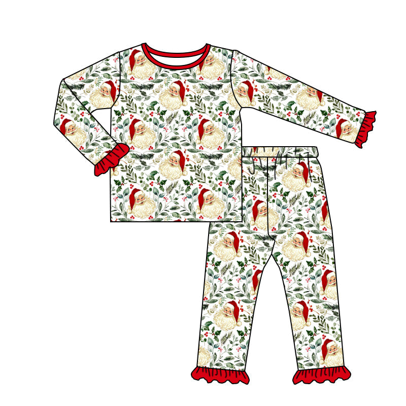 Pre-order Baby Girls Christmas Santa Top Pants Pajamas Outfits Sets