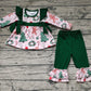 Baby Girl Christmas Gingerbread Bows Tunic Green Pants Set