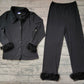 Adult Women Black Cotton Button Up Top Pants Pajamas