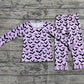 Baby Girl Bats Shirt Pants Bamboo Pajamas Halloween Purple Set