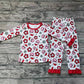 Baby Girl Christmas Flower Smile Shirt Pants Bamboo Pajamas Set