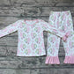 Baby Girl Christmas Pink Santa Shirt Pants Pajamas Bamboo Set