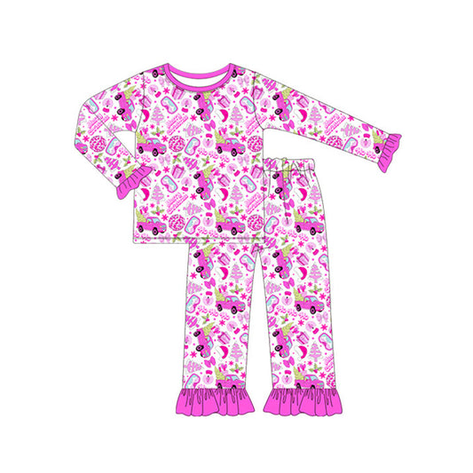 Pre-order Baby Girls Pink Doll Shirt Pants Pajamas Set