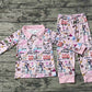 Baby Girls Singer Pink Buttons Shirt Pants Pajamas Set