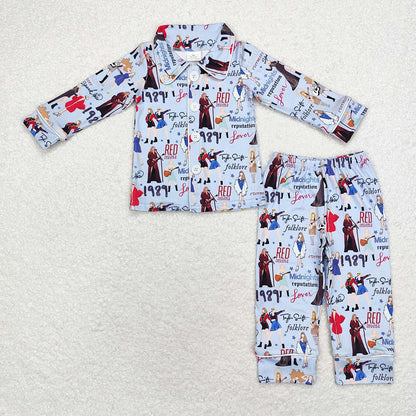 Baby Boy Girl Singer Buttons Shirt Pants Sibling Pajamas Clothes Set