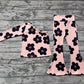 Baby Girl One Shoulder Flower Tops Bell Pants Clothes Set