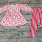 Baby Girl Long Sleeves Christmas Gingerbread Tunic Stripes Pants Set