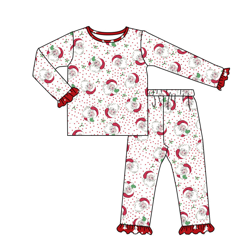 Pre-order Baby Girl Christmas Santa Shirt Pants Pajamas Set