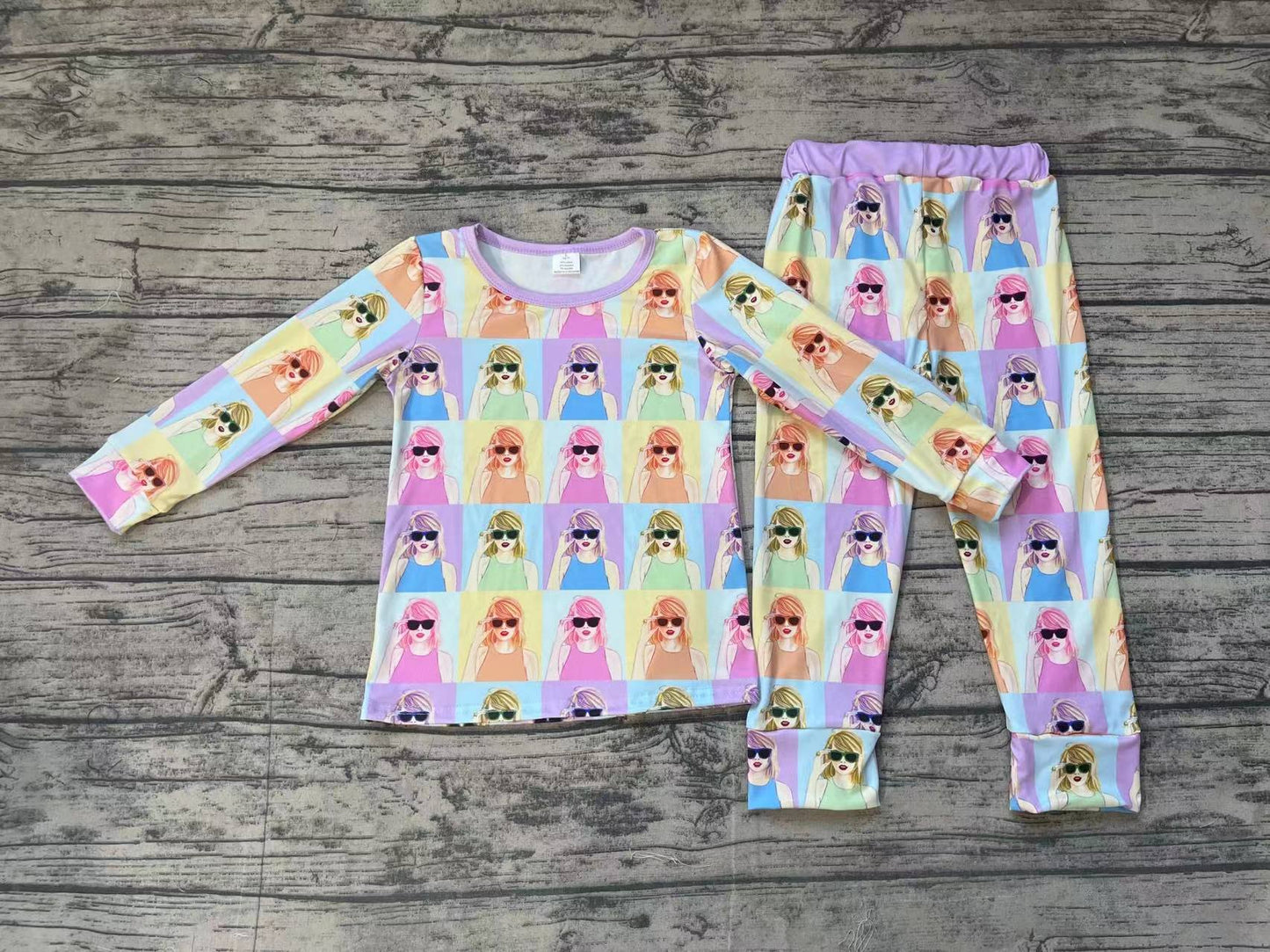 Baby Girl Long Sleeves Singer Shirt Pants Pajamas Clothes Bamboo Set