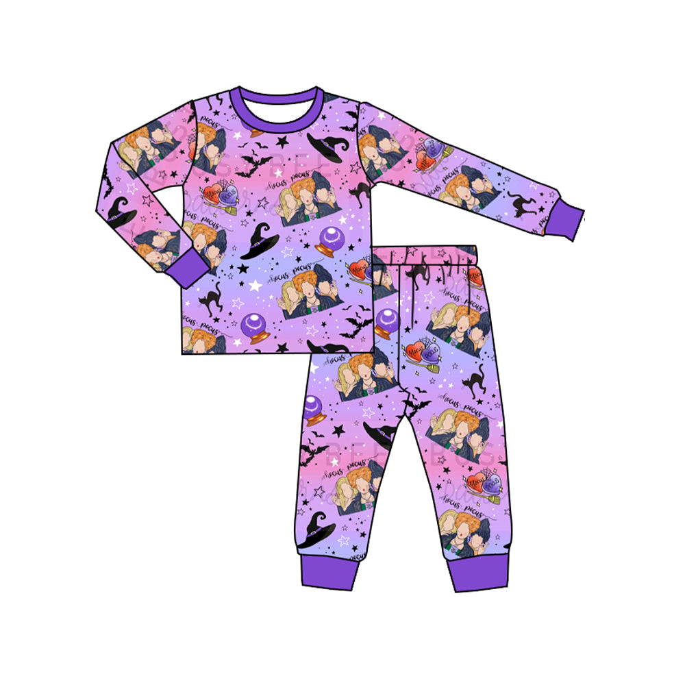 Pre-order Baby Girl Halloween Witches Shirt Pants Pajamas Set