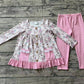 Baby Girl Long Sleeves Christmas Soldier Tunic Pink Cotton Pants Set