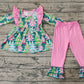 Baby Girl Christmas Tree Tunic Pink Ruffle Pants Set