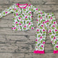 Baby Girl Christmas Green Face Hearts Shirt Pants Pajamas Set