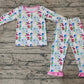 Baby Girl Long Sleeves Cartoon Shirt Pants Pajamas Bamboo Set