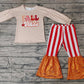 Baby Girl Long Sleeves Fall Vibes Shirt Sequin Stripes Bell Pants Set