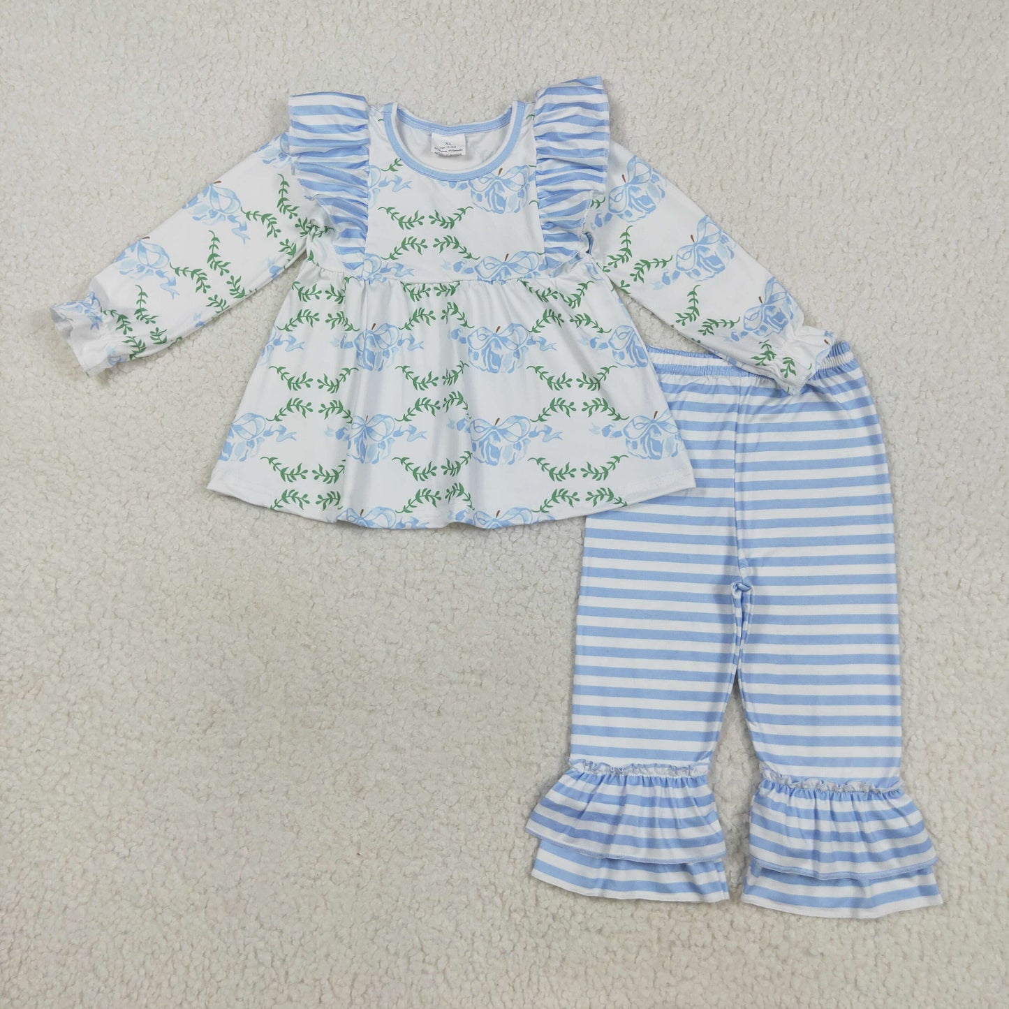 Sibling Baby Girls Kids Long Sleeves Pumpkins Tunic Pants Fall Clothes Sets RTS