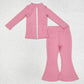 Baby Girl Long Sleeves Zipper Tops Bell Pants Yoga Active Outfit Sibling Clothes RTS