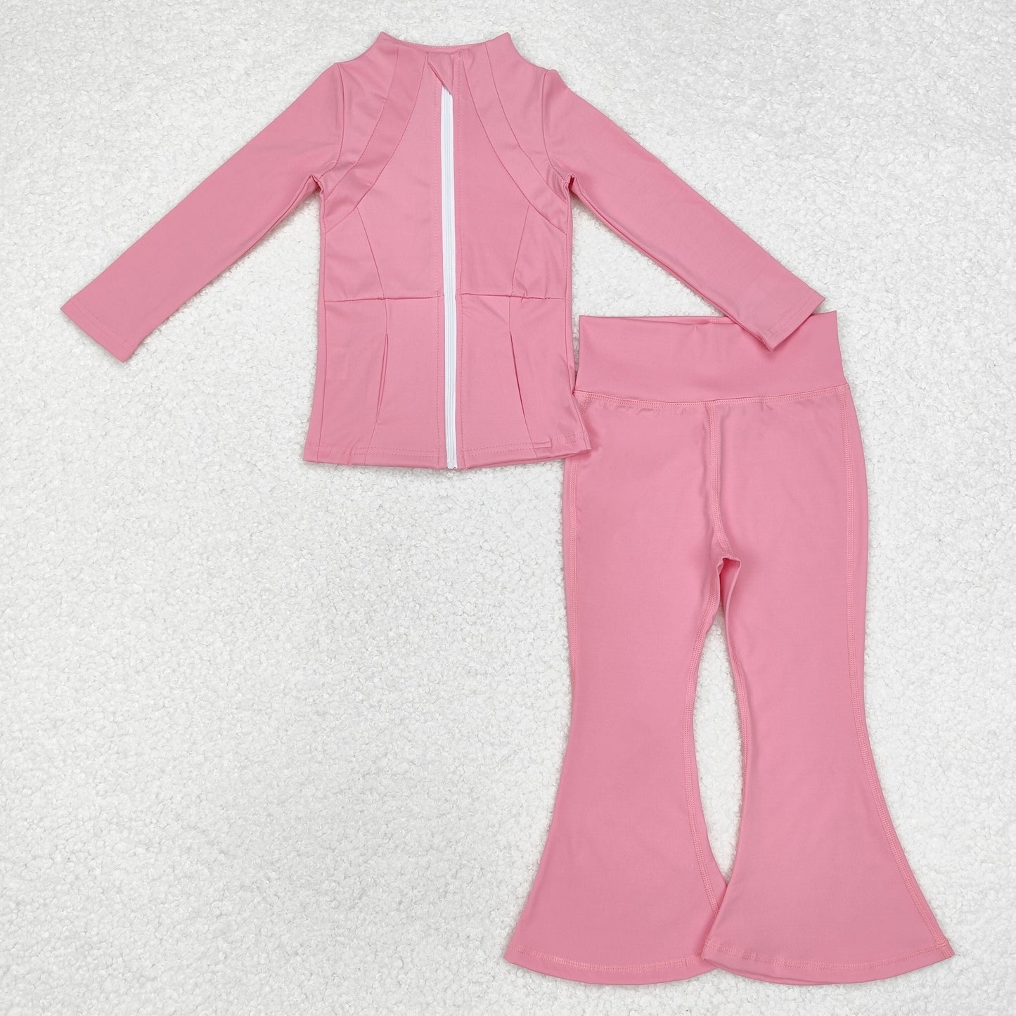( No. 1-5 ) Sibling Baby Girls Long SleeveS Zipper Pockets Jackets Bell Pants Yoga Active Clothes Sets RTS