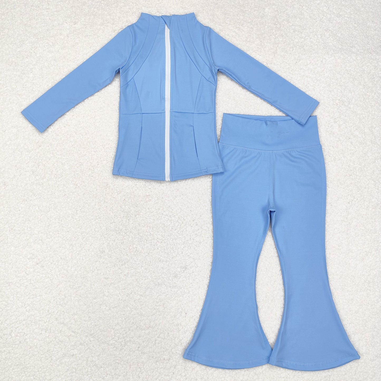 ( No. 1-5 ) Sibling Baby Girls Long SleeveS Zipper Pockets Jackets Bell Pants Yoga Active Clothes Sets RTS
