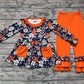 Baby Girl Flower Pocket Tunic Orange Pants Set