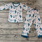 Baby Girl Western Cow Cactus Shirt Pants Pajamas Bamboo Set