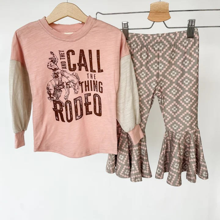 Pre-order Baby Girl Western Rodeo Tops Aztec Bell Pants Set