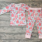 Baby Girl Gingerbread Christmas Shirt Pants Pajamas Bamboo Set