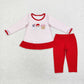 Sibling Baby Boys Girls Long Sleeves Embroidery Trucks Tops Pants Christmas Clothes Sets RTS