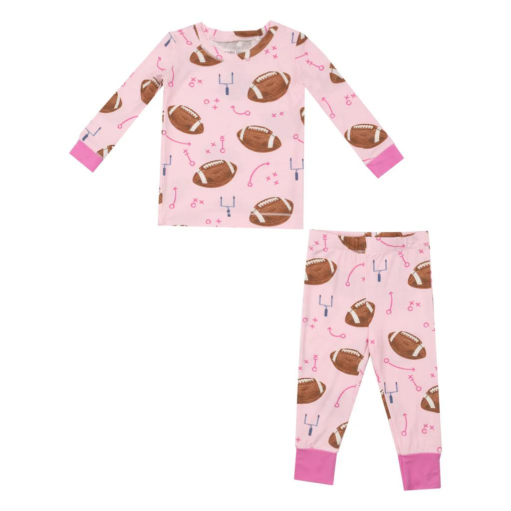 Pre-order Baby Girl Pink Football Shirt Pants Pajamas Set