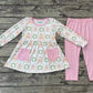 Pre-order Baby Girl Christmas Deer Gingerbread Tunic Pink Legging Set