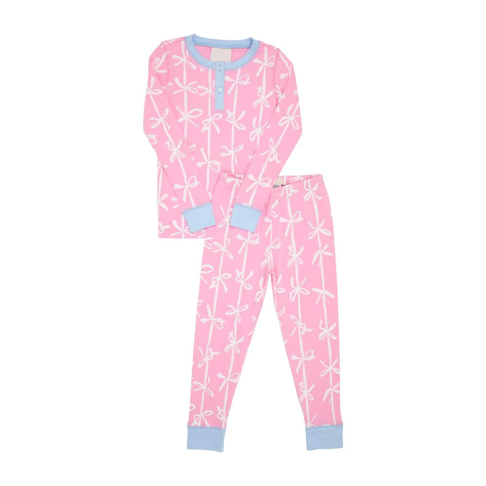 Pre-order Baby Girl Pink Bows Shirt Pants Pajamas Set