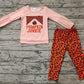 Baby Girl Long Sleeves Pumpkin Tops Leopard Pants Fall Set