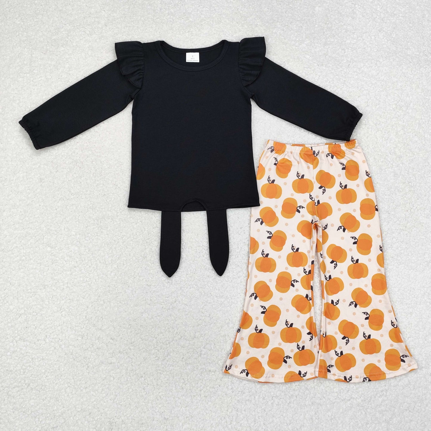 Sibling Baby Girls Kids Pumpkins Flower Tops Pants Fall Clothes Sets RTS